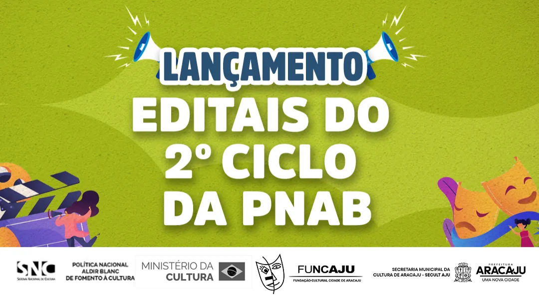 Aracaju publica cinco editais culturais com inscrições de 26 de outubro a 4 de novembro.